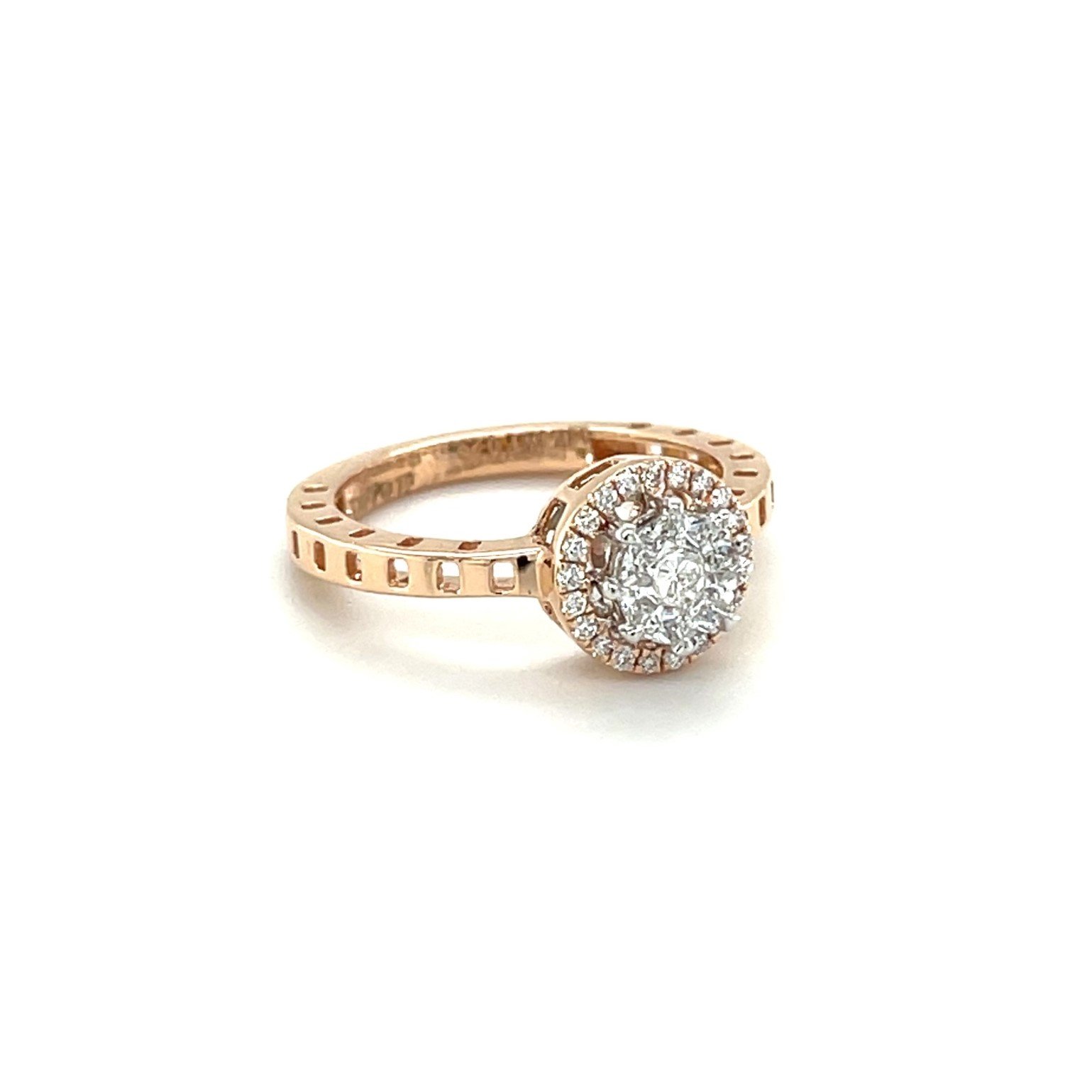 Elegant Halo Diamond Engagement Ring in Rose Gold